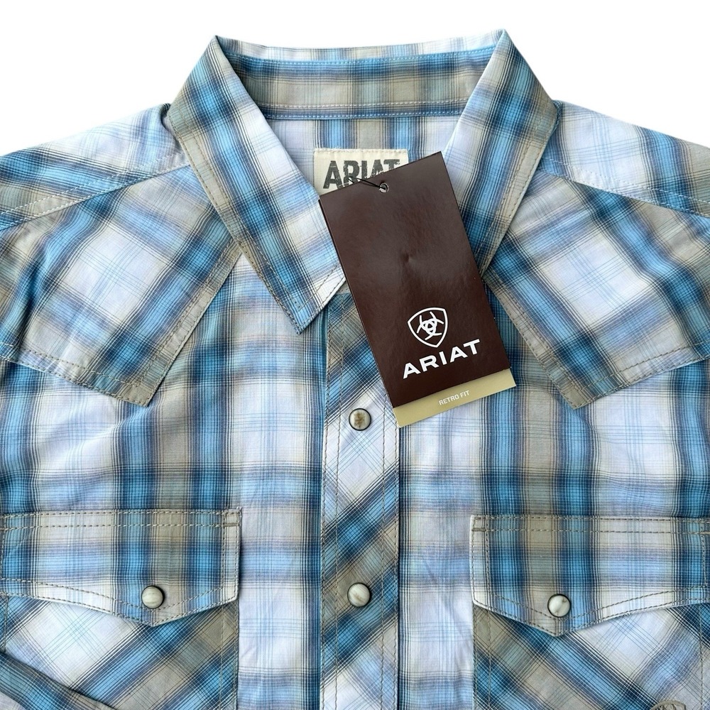 NEW Men's XXL ARIAT Orlando Retro‎ Fit Pearl Snap Western Shirt Long Sleeve - Picture 2 of 7